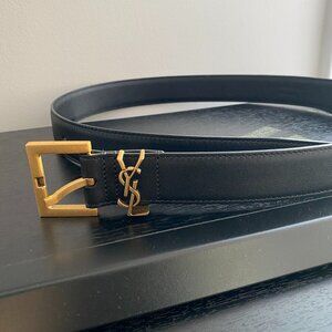 YSL Belt in Smooth Calfskin Black
